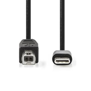 Nedis propojovací kabel USB 2.0 zástrčka USB-C - zástrčka USB B, 1 m, černá (CCGP60650BK10)