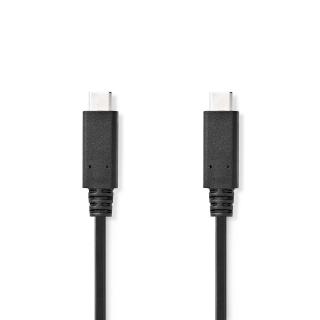 Nedis propojovací kabel USB 3.2 (Gen.2x2) zástrčka USB C - zástrčka USB C, 100W, 8K@30Hz, 20 Gb/s, 1 m (CCGL64750BK10)