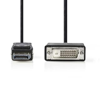 Nedis propojovací kabel zástrčka DisplayPort – zástrčka DVI-D 24+1 pin, 1 m, černá (CCGP37200BK10)