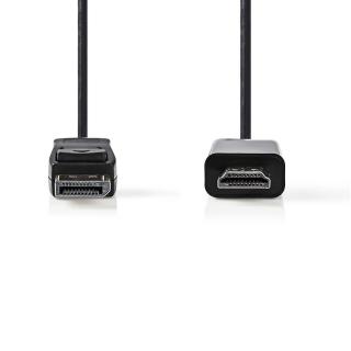 Nedis propojovací kabel zástrčka DisplayPort - zástrčka HDMI, 1 m, černá (CCGP37100BK10)
