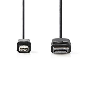 Nedis propojovací kabel zástrčka Mini DisplayPort – zástrčka DisplayPort, 1 m, černá (CCGP37400BK10)