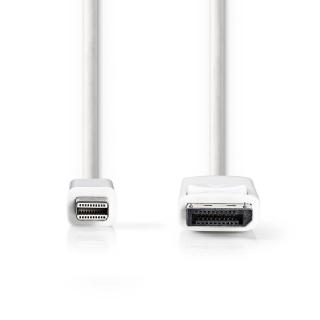 Nedis propojovací kabel zástrčka Mini DisplayPort – zástrčka DisplayPort, 2 m, bílá (CCGP37400WT20)