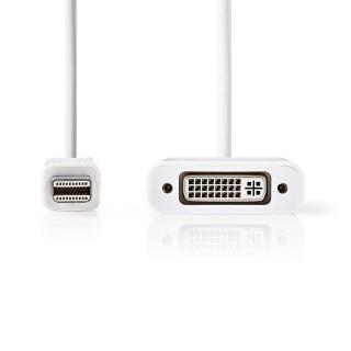Nedis propojovací kabel zástrčka Mini DisplayPort – zásuvka DVI-D 24+1 pin, 0.2 m, bílá (CCGP37750WT02)