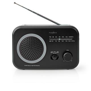 Nedis RDFM1330GY přenosný radiopřijímač AM/FM 1.8 W, černá