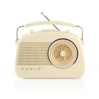 Nedis RDFM5000BG retro radiopřijímač AM / FM, slonovinová