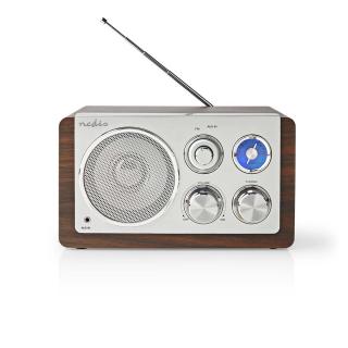 Nedis RDFM5110BN retro FM radiopřijímač, 15 W, síťové napájení, hnědá