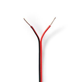 Nedis reproduktorový kabel 2 x 0.5 mm CCA, černý/červený vodič, 100 m (CAGW0500BK1000)