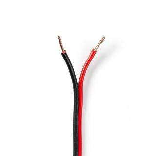 Nedis reproduktorový kabel 2 x 1.50 mm CCA, černý/červený vodič, 100 m (CAGW1500BK1000)