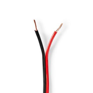 Nedis reproduktorový kabel 2 x 1.50 mm měděný, černý/červený vodič, 25 m cívka (CABR1500BK250)