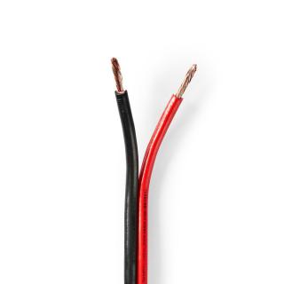 Nedis reproduktorový kabel 2 x 2.5 mm CCA, černý/červený vodič, 100 m (CAGW2500BK1000)