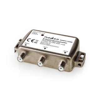 Nedis SAMP41120ME anténní zesilovač 85-1218 MHz 12 dB, zpětný kanál, 2 výstupy F konektory, nap.zdroj