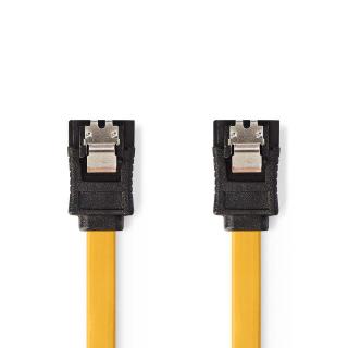 Nedis SATA datový kabel, 6 Gb/s, SATA 7-pin zásuvka - SATA 7-pin zásuvka, 0.5 m, žlutá (CCGP73250YE05)