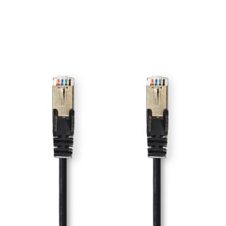 Nedis síťový kabel SF/UTP CAT5e, zástrčka RJ45 - zástrčka RJ45, 0.5 m, černá (CCGP85121BK05)