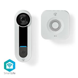 Nedis SmartLife chytrý domovní zvonek s kamerou, WiFi, microSD, Full HD 1536p, Onvif, IP65 (WIFICDP40CWT)