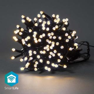 Nedis SmartLife chytrý vánoční řetěz, 100 LED, 10 m, venkovní IP65, teplá bílá (WIFILX01W100)