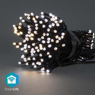 Nedis SmartLife chytrý vánoční řetěz, 200 LED, 20 m, venkovní IP65, teplá/studená bílá (WIFILX02W200)