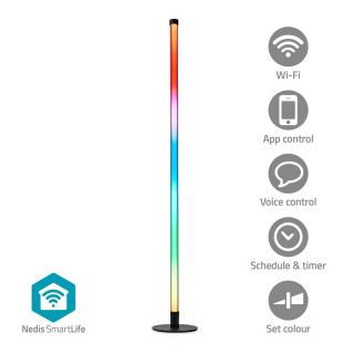 Nedis SmartLife stojací lampa Wi-Fi LED, 180 lm, RGBIC, teplá-studená bílá, 10 W, 1ks (WIFILD20RGBW)