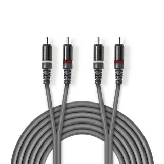 Nedis symetrický stereo audio kabel 2x CINCH zástrčka - 2x CINCH zástrčka, 3 m (COTH24200GY30)