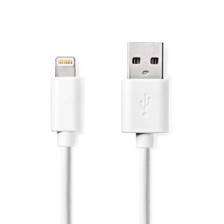 Nedis synchronizační a nabíjecí kabel zástrčka Apple Lightning 8-pin - zástrčka USB-A, 1 m, bílá (CCGB39300WT10)