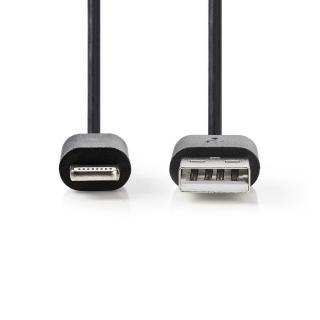 Nedis synchronizační a nabíjecí kabel zástrčka Apple Lightning 8-pin - zástrčka USB-A, 1 m, černá (CCGB39300BK10)
