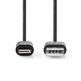 Nedis synchronizační a nabíjecí kabel zástrčka Apple Lightning 8-pin - zástrčka USB-A, 2 m, černá (CCGB39300BK20)