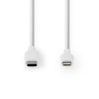 Nedis synchronizační a nabíjecí kabel zástrčka Apple Lightning 8-pin - zástrčka USB-C, 1 m, bílá (CCGW39650WT10)