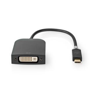 Nedis USB-C™ Kabel s Adaptérem | Type-C™ Zástrčka - DVI-D 24+5 Zásuvka | 0,2 m | Antracitový