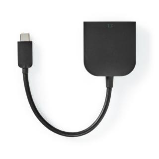 Nedis USB-C™ Kabel s Adaptérem | Type-C™ Zástrčka - DVI-D 24+5 Zásuvka | 0,2 m | Černý