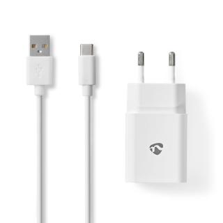 Nedis WCHAC242AW USB napájecí adaptér 2.4 A + USB-C™  kabel, bílá