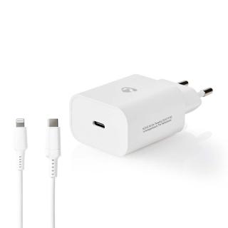 Nedis WCPDL20W112WT USB napájecí adaptér 3.0 A, USB-C, PD Power Delivery, Lightning kabel certifikace MFi / bílá