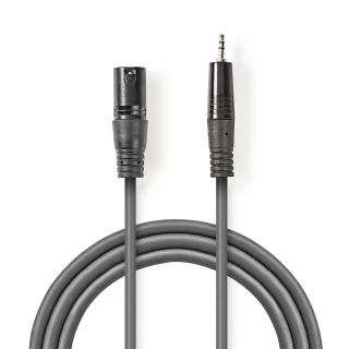 Nedis XLR stereo kabel XLR 3pin zástrčka - 3.5mm Jack zástrčka, 3 m (COTH15300GY30)