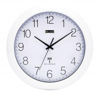 Rádiem řízené nástěnné hodiny 30 cm bílé, Balance 506407