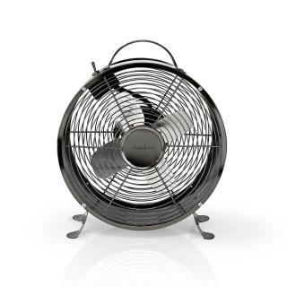 Retro Stolní Ventilátor | Průměr 25 cm | 2 Rychlosti | Kovově Šedý