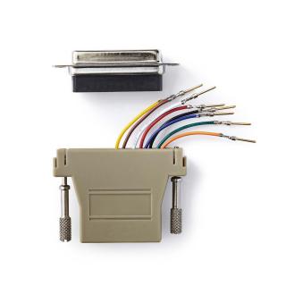 Serial adapter | Adaptér | D-SUB 25-Pin Zásuvka | RJ45 Zásuvka | Poniklované | Slonová Kost | Box