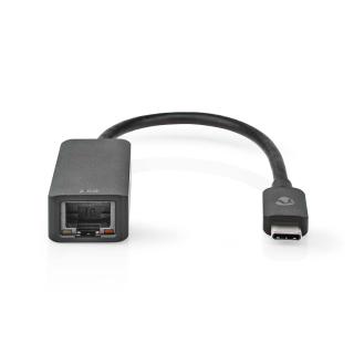 Síťový adaptér USB | USB 3.2 Gen 1 | 2.5 Gbps | USB-C™ Zástrčka | RJ45 Zásuvka | 0.20 m | Kulatý | Poniklované | Pocínovaná Měď | Černá | Box