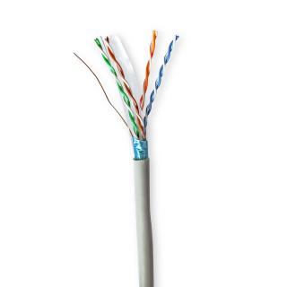 Síťový kabel Roll | CAT6 | Drát | F / UTP | CCA | 100.0 m | Vnitřní | Kulatý | PVC | Šedá | Dárkový Box