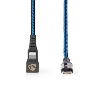 Synchronizační a Nabíjecí Kabel | USB-C-™ Zástrčka na Apple Lightning 8kolíková Zástrčka | Herní Konektor 180 ° | 2 m | Kulatý | Opletený |…