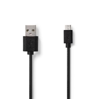 USB 2.0 Kabel | C Zástrčka | Micro B Zástrčka | 0,5 m | Černý