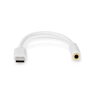 USB Adaptér | USB 2.0 | USB-C™ Zástrčka | 3,5 mm Zásuvka | 0.1 m | Kulatý | Poniklované | PVC | Bílá | Plastový Sáček