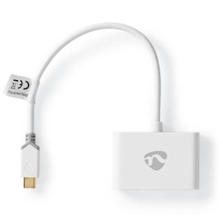 USB Adaptér | USB 3.1 Gen1 | USB Typ-C ™ Zástrčka | 2x USB Typ A | 1000 Mbps | 0.20 m | Kulatý | Pozlacené | PVC | Bílá | Box s Okénkem