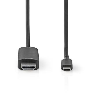 USB Adaptér | USB 3.2 Gen 1 | USB-C™ Zástrčka | Konektor HDMI ™ | 2.00 m | Kulatý | Poniklované | PVC | Černá | Box