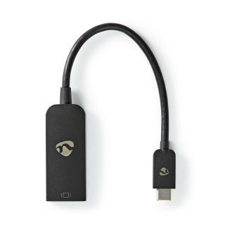 USB Adaptér | USB 3.2 Gen 1 | USB Typ-C ™ Zástrčka | DisplayPort Zásuvka | 0.20 m | Kulatý | Poniklované | PVC | Černá | Plastový Sáček