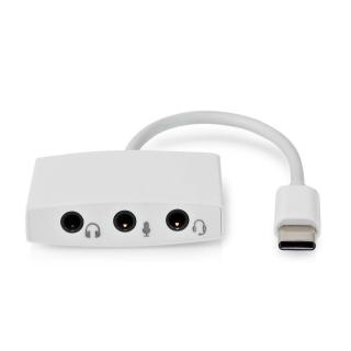 USB-C™ Adaptér | USB 2.0 | USB-C™ Zástrčka | 3,5 mm Zásuvka | 0.10 m | Kulatý | Poniklované | ABS / PVC | Bílá | Obálka