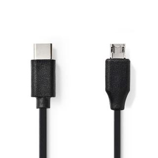USB kabel | USB 2.0 | USB-C™ Zástrčka | USB Micro-B Zástrčka | 60 W | 480 Mbps | Poniklované | 1.00 m | Kulatý | PVC | Černá | Blistr