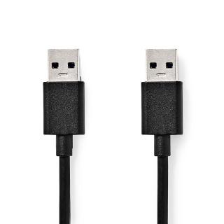 USB kabel | USB 3.2 Gen 1 | USB-A Zástrčka | USB-A Zástrčka | 5 Gbps | Poniklované | 1.00 m | Kulatý | PVC | Černá | Box