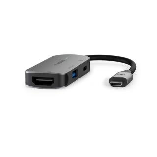 USB Multiport Adaptér | USB 3.2 Gen 1 | USB-C™ Zástrčka | USB-A Zásuvka / USB-C™ Zásuvka / Výstup HDMI™ | 0.10 m | Kulatý | Poniklované | PVC | Šedá |…