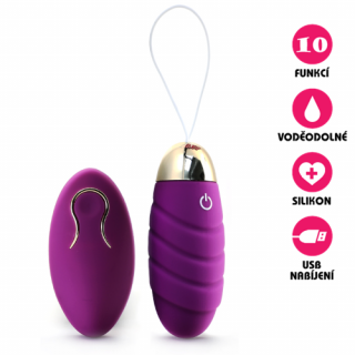 Bezdrátové vibrační vajíčko USB Jump Egg fialové