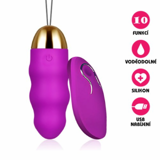 Bezdrátové vibrační vajíčko USB Silicone Beads fialové