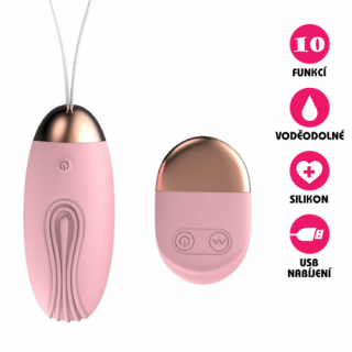 Bezdrátové vibrační vajíčko USB Whale růžové