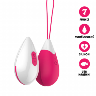 Bezdrátové vibrační vajíčko USB Wireless Jump Egg růžové